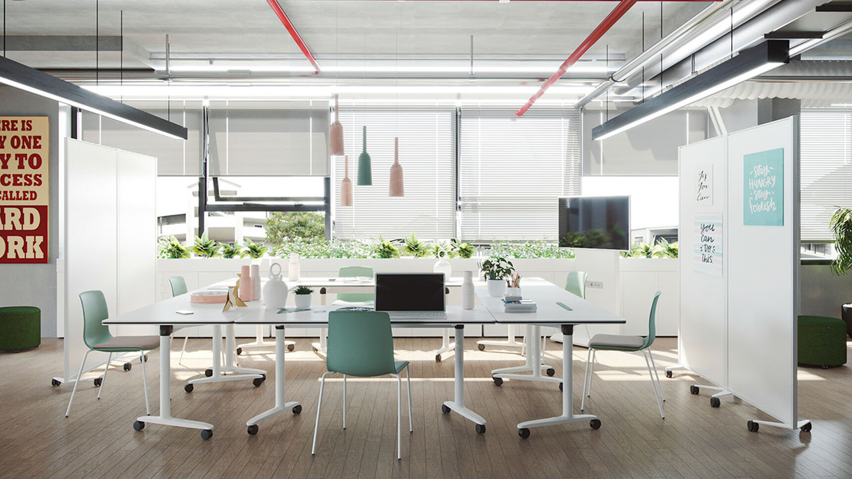 Actiu Talent Series 500 Height Adjustable Desk White Finish In Office Environment