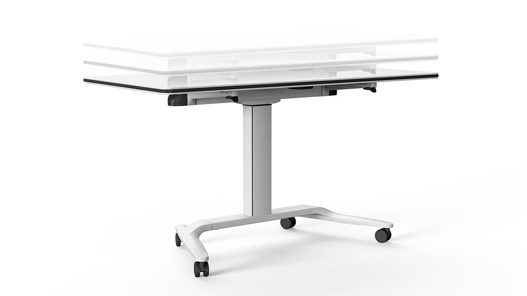 Actiu Talent Series 500 Height Adjustable Desk With Flip Top Table Showing Height Extension Family Image