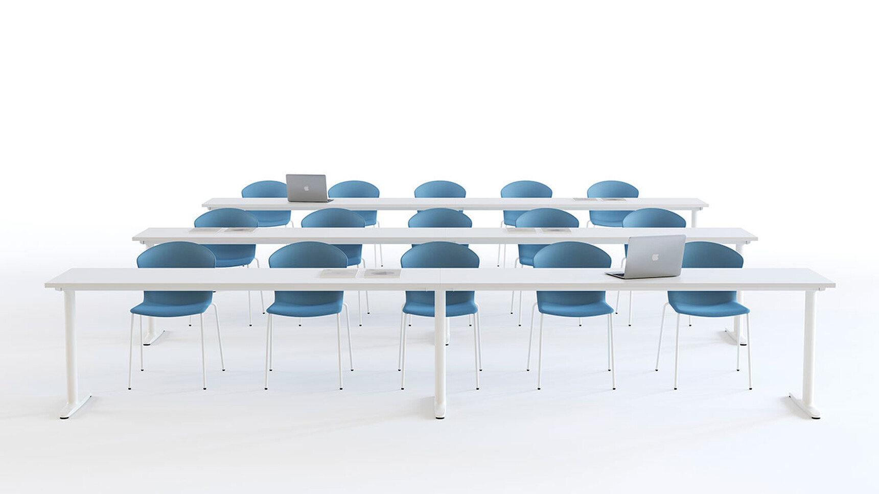 Actiu Talent Series 100 Rectangular Desk With Levelers White Background