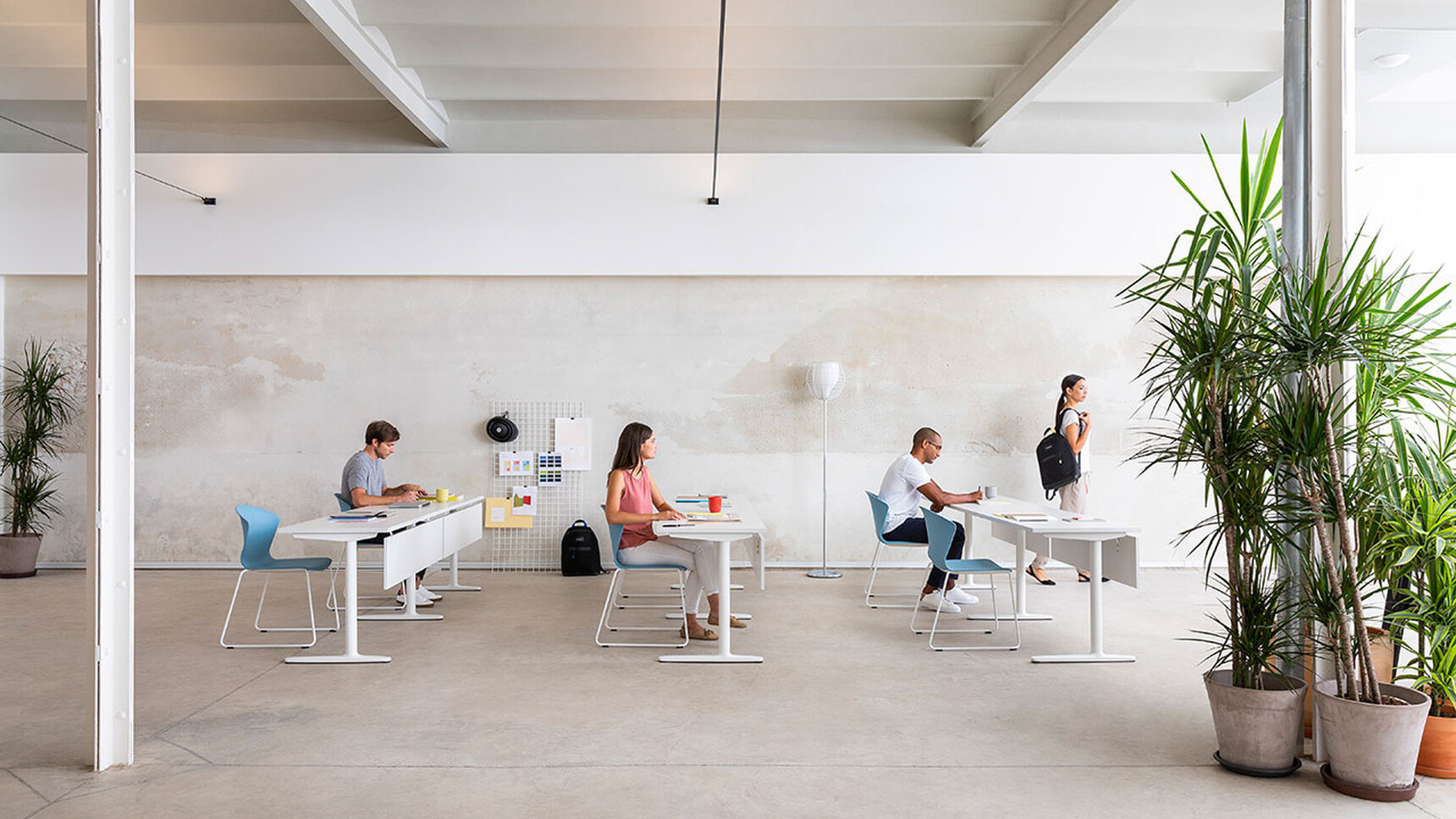 Actiu Talent Series 100 Rectangular Desks With Levelers In Educational Setting