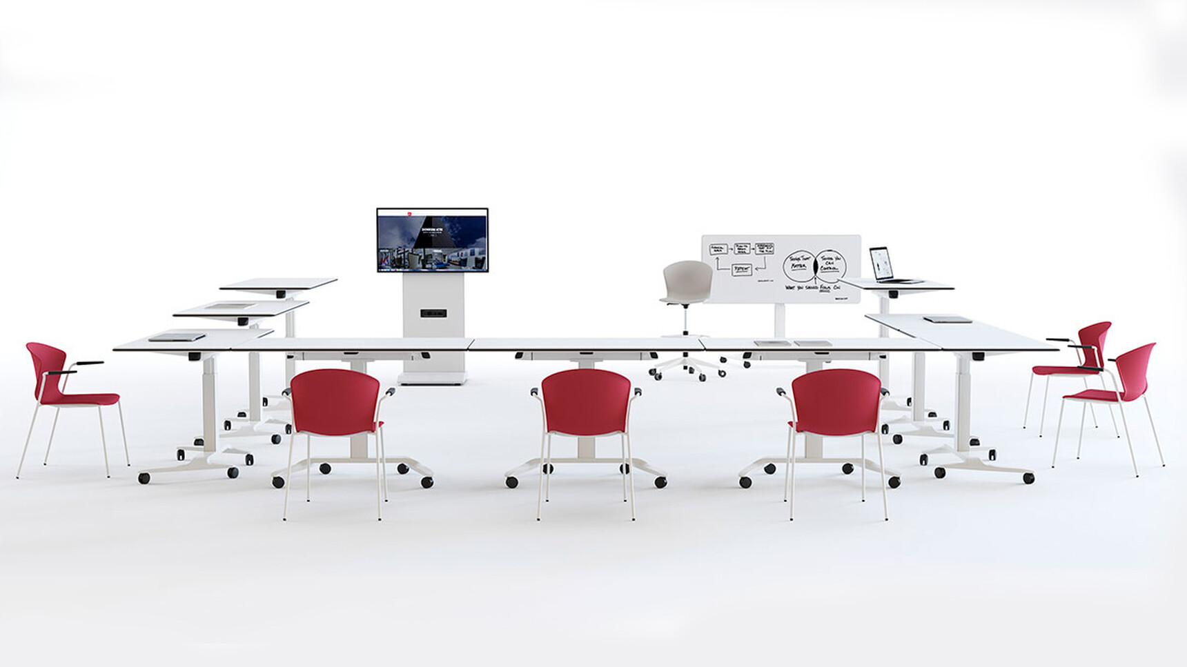 Actiu Talent Series 300 Flip Top Tables With Chairs Family Image