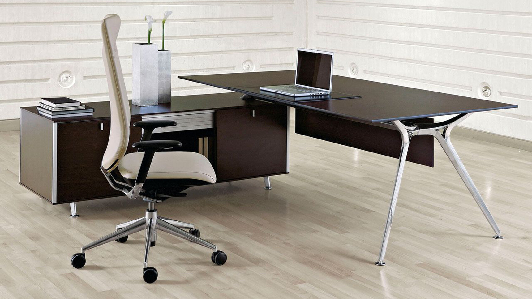 Actiu Arkitek Rectangular Executive Desk With Return & Storage Unit In Executive Office