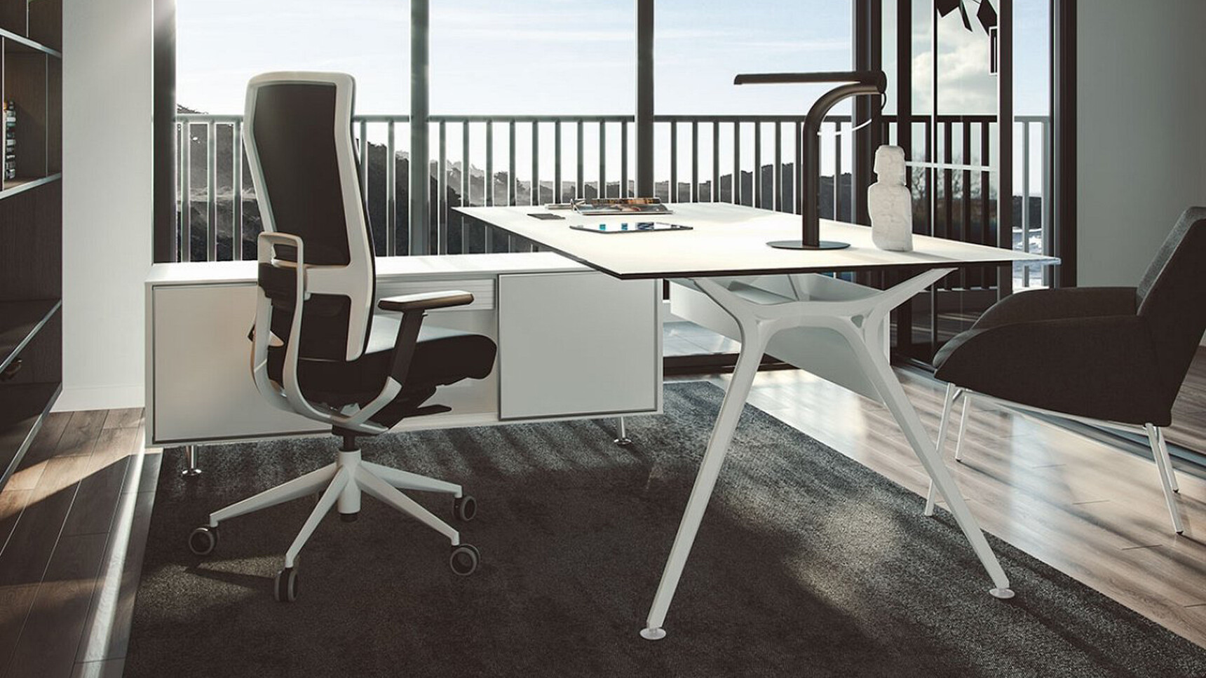 Actiu Arkitek Rectangular Executive Desk With Return & Storage Unit Family Image