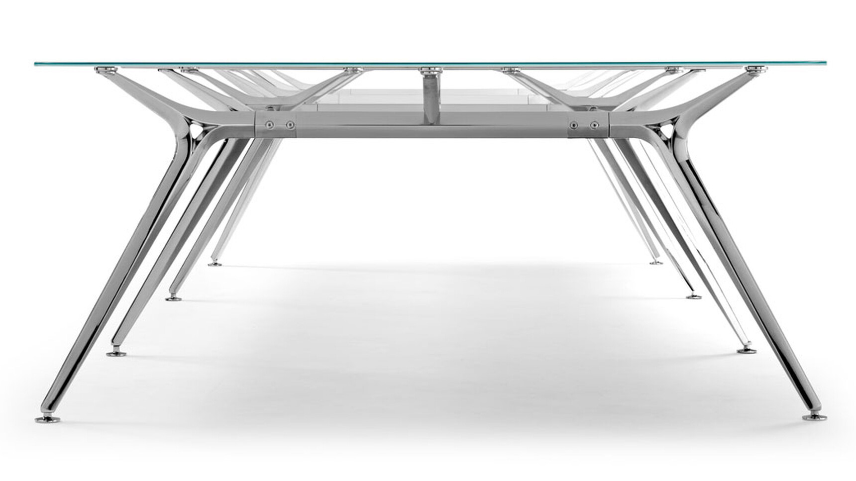 Actiu Arkitek Glass Rectangular Meeting Table On White Background