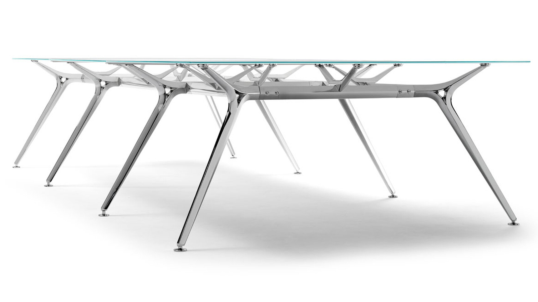 Actiu Arkitek Glass Rectangular Meeting Table Front Quarter Angle On White Background