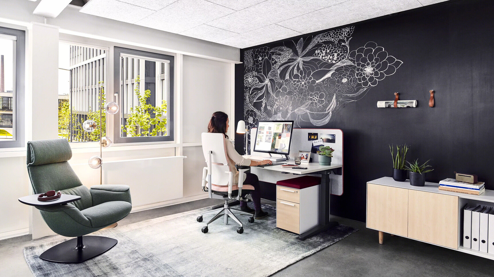 Steelcase Volum Art Two Drawer Pedestal On Castors | Melamine Front In Office Environment