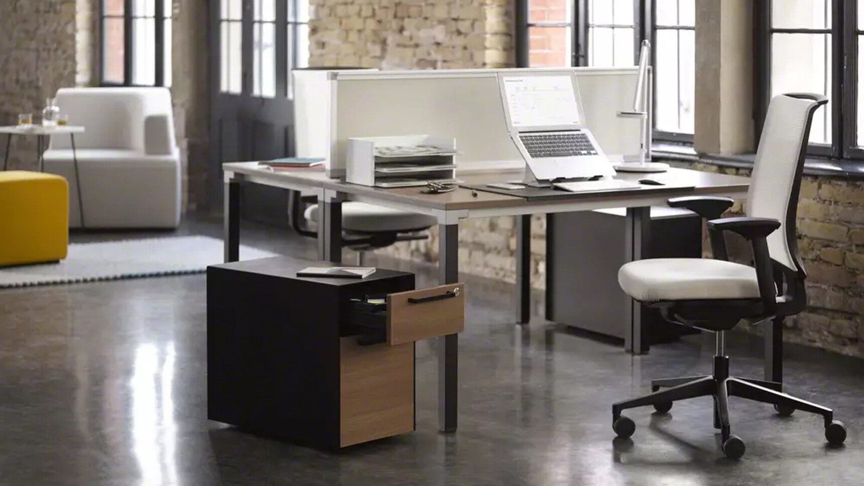 Steelcase Volum Art Two Drawer Pedestal On Castors | Melamine Front At Desk