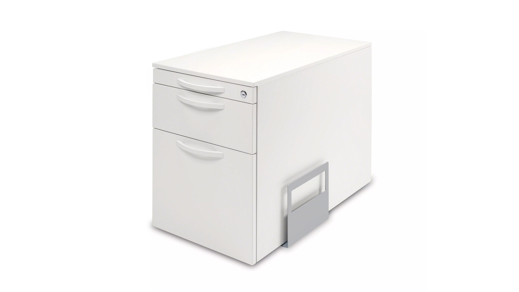 Steelcase Implicit Three Drawer Pedestal On Castors With Bag Holder Steel Family Image