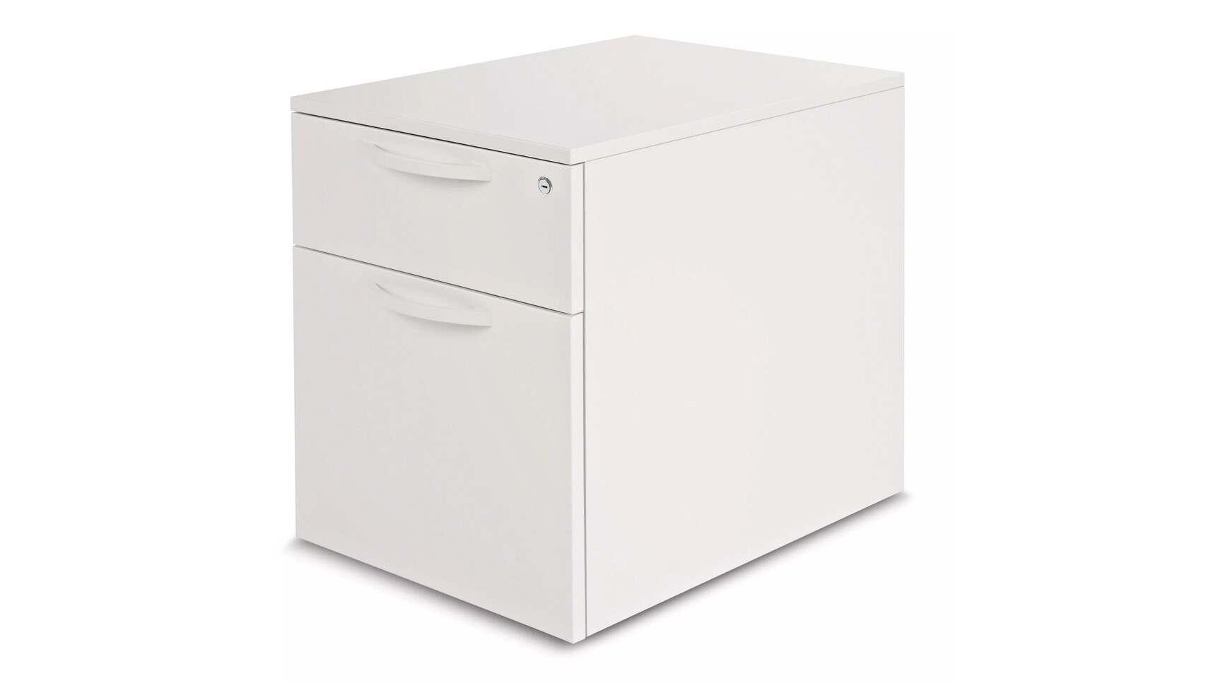 Steelcase Implicit Two Drawer Pedestal On Castors Steel On White Background