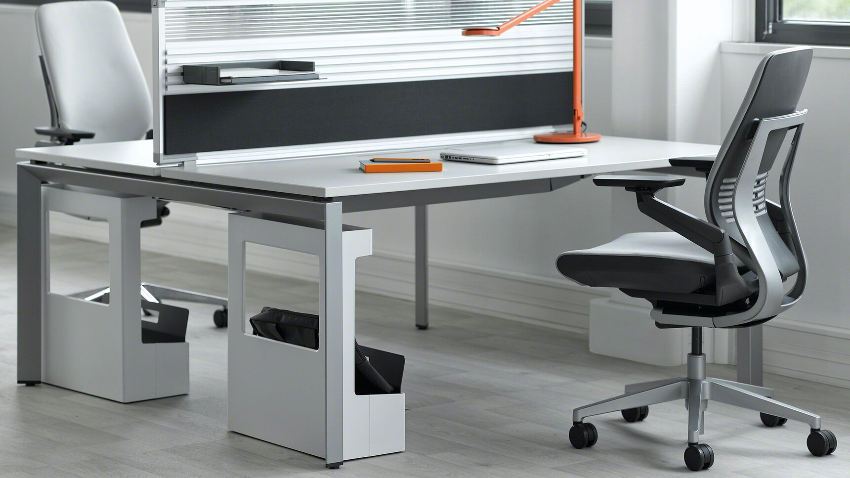 Steelcase Gesture Shell Back Office Task Chair Insitu At Bench Desk