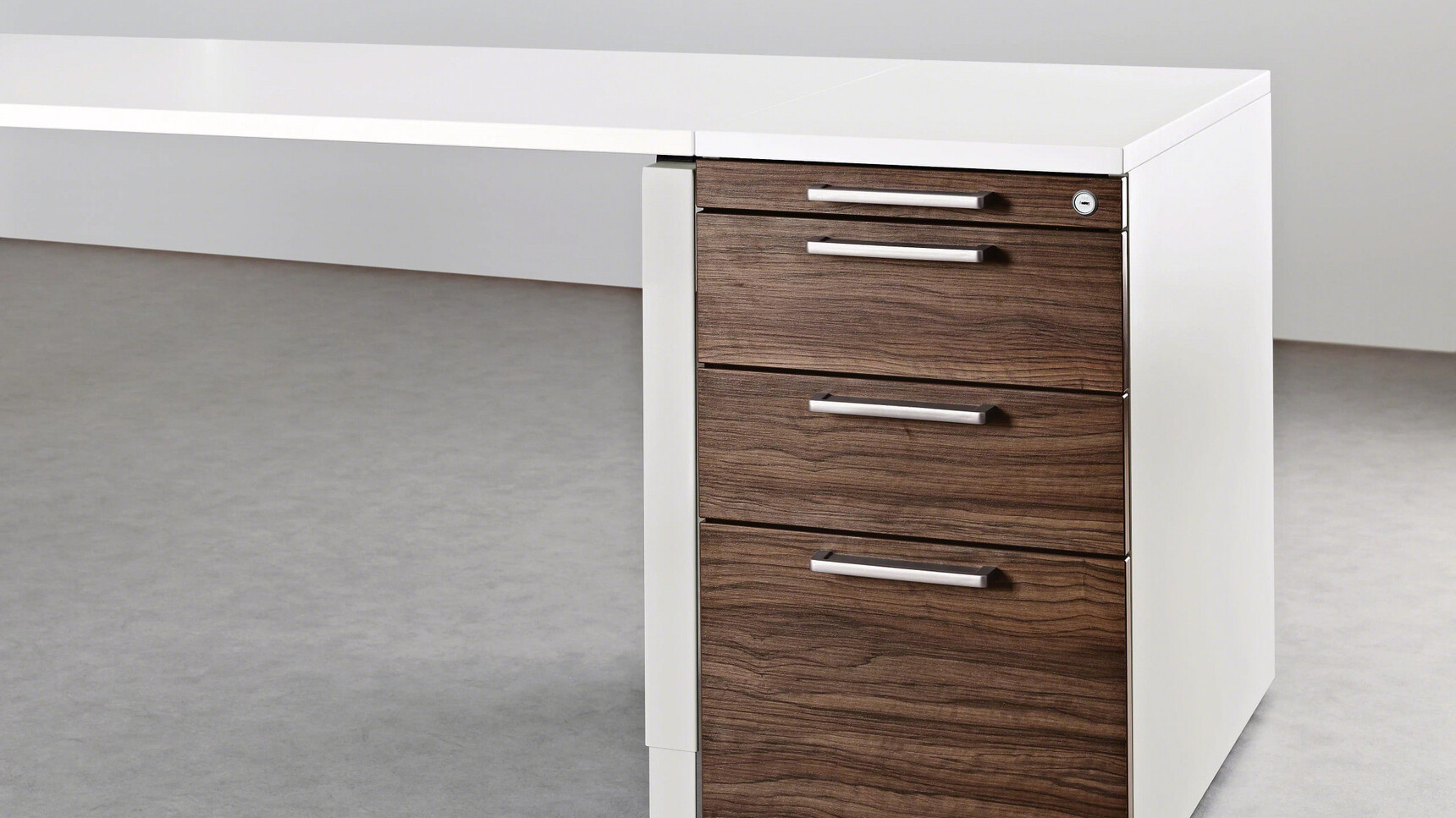 Steelcase Implicit Four Drawer Desk High Pedestal Melamine Detail Image
