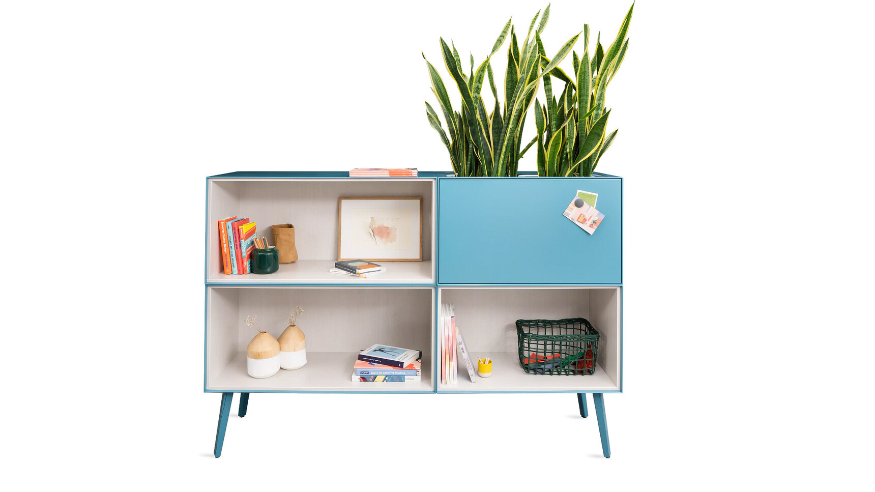 Steelcase Volum Art Planter On Cupboard On White Background