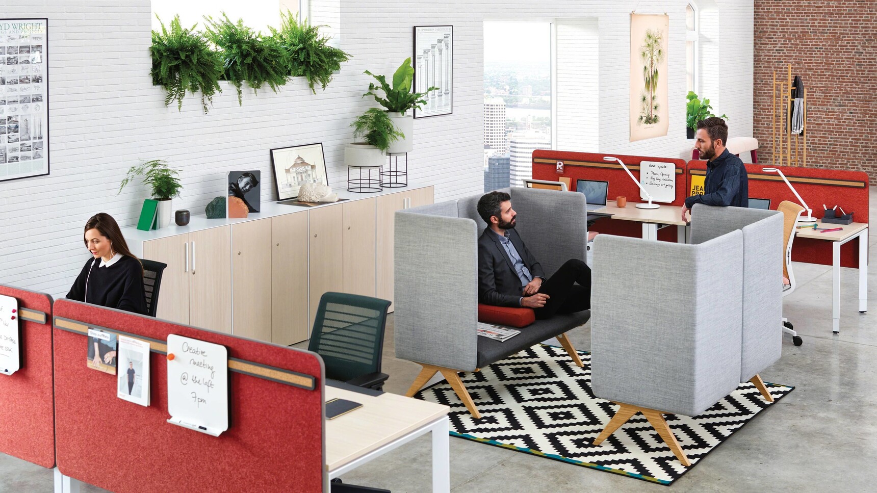 Steelcase Volum Art Lockers Hinged Metal Doors In Office Setting