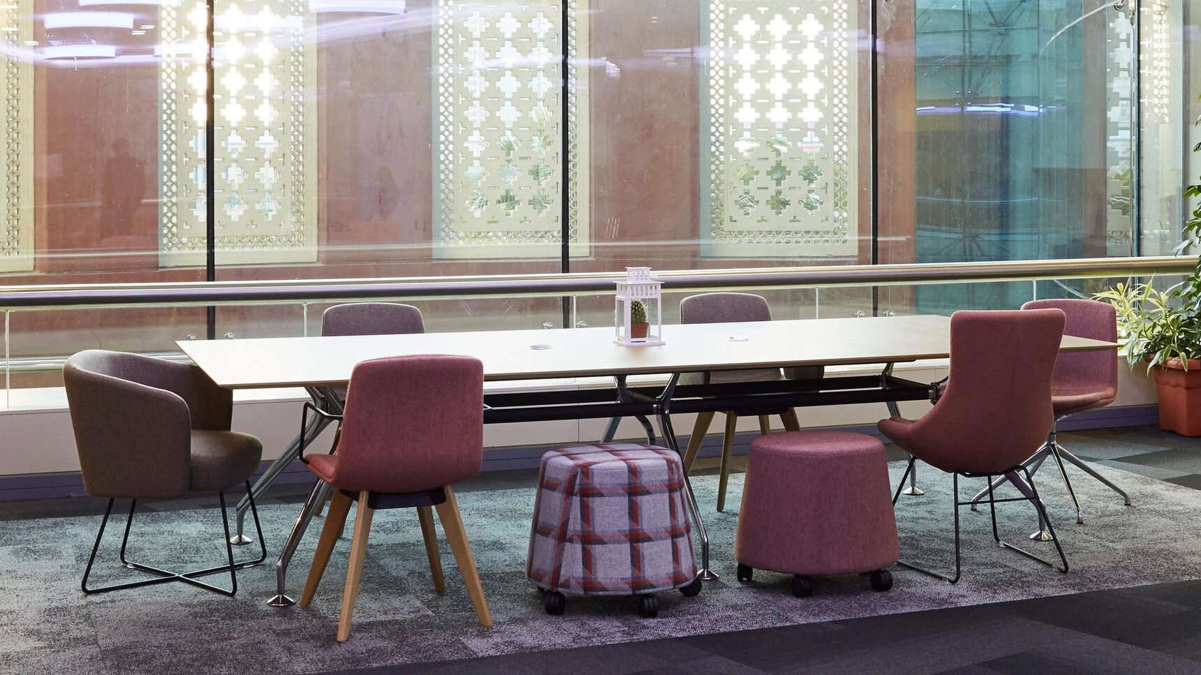 Orangebox Lano Rectangular Meeting Table Six Chairs At Table In Office Setting