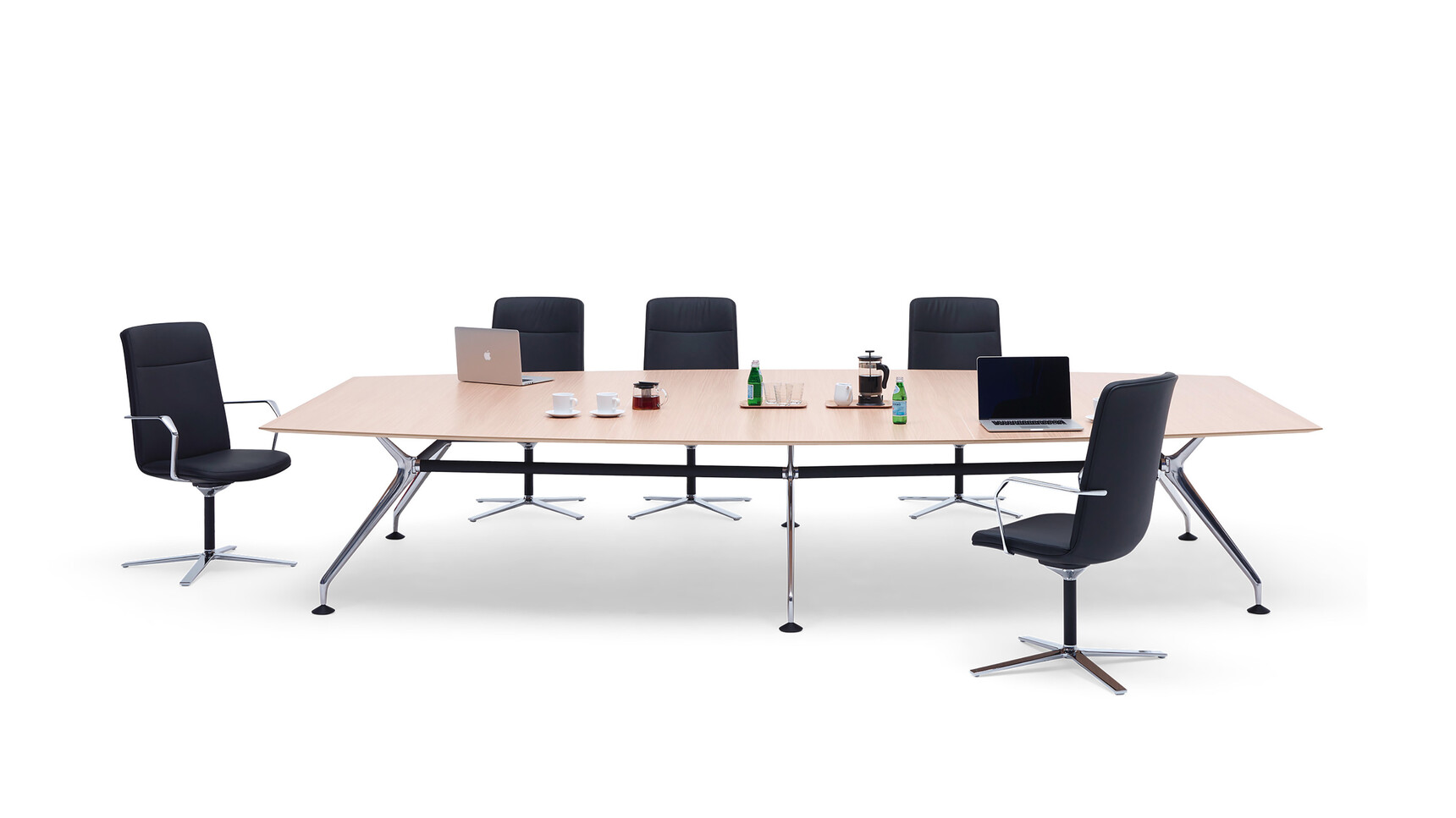 Orangebox Lano Barrel Meeting Table Family Image On White Background