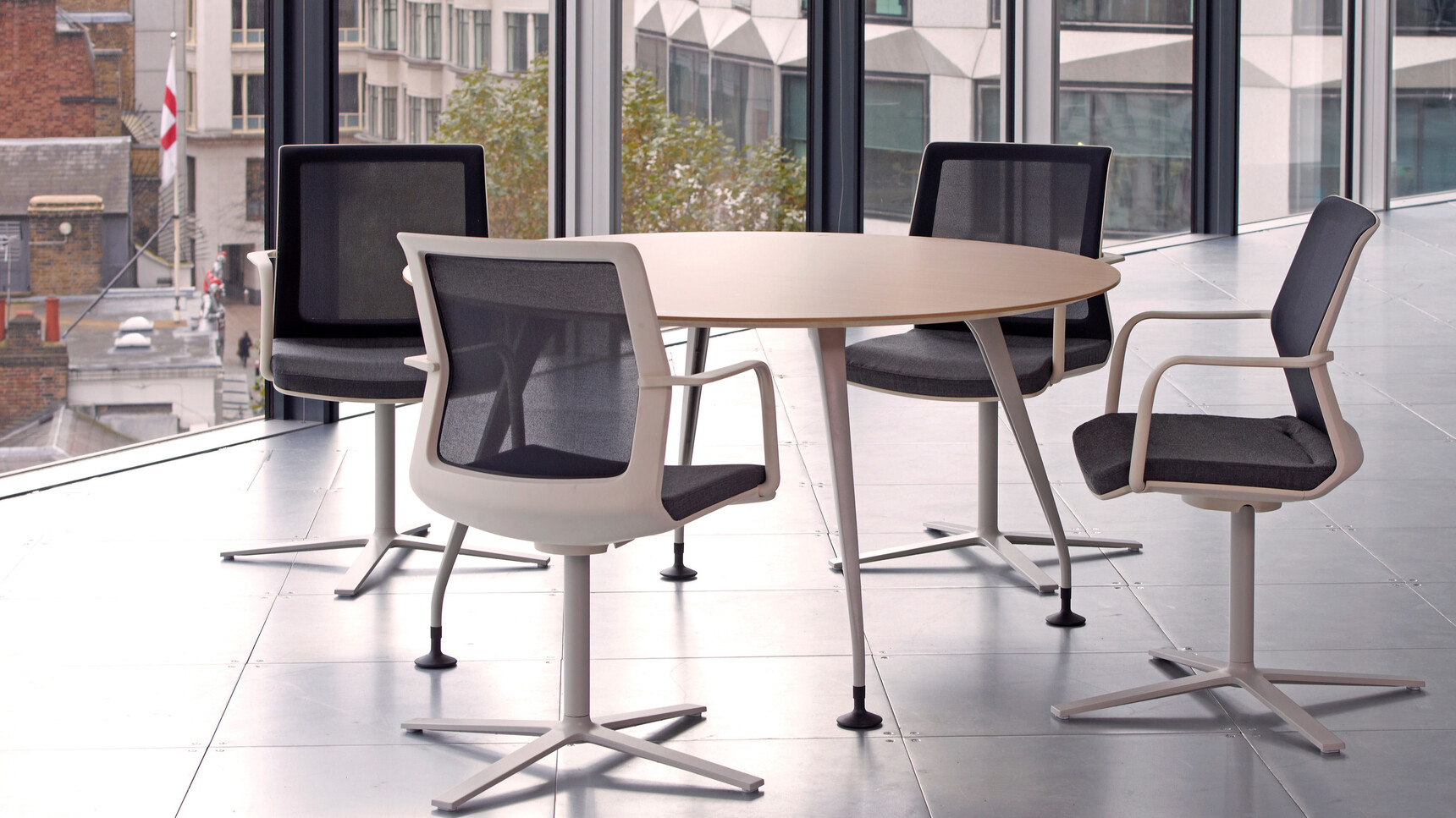 Orangebox Pars Round Meeting Table In Office Environment