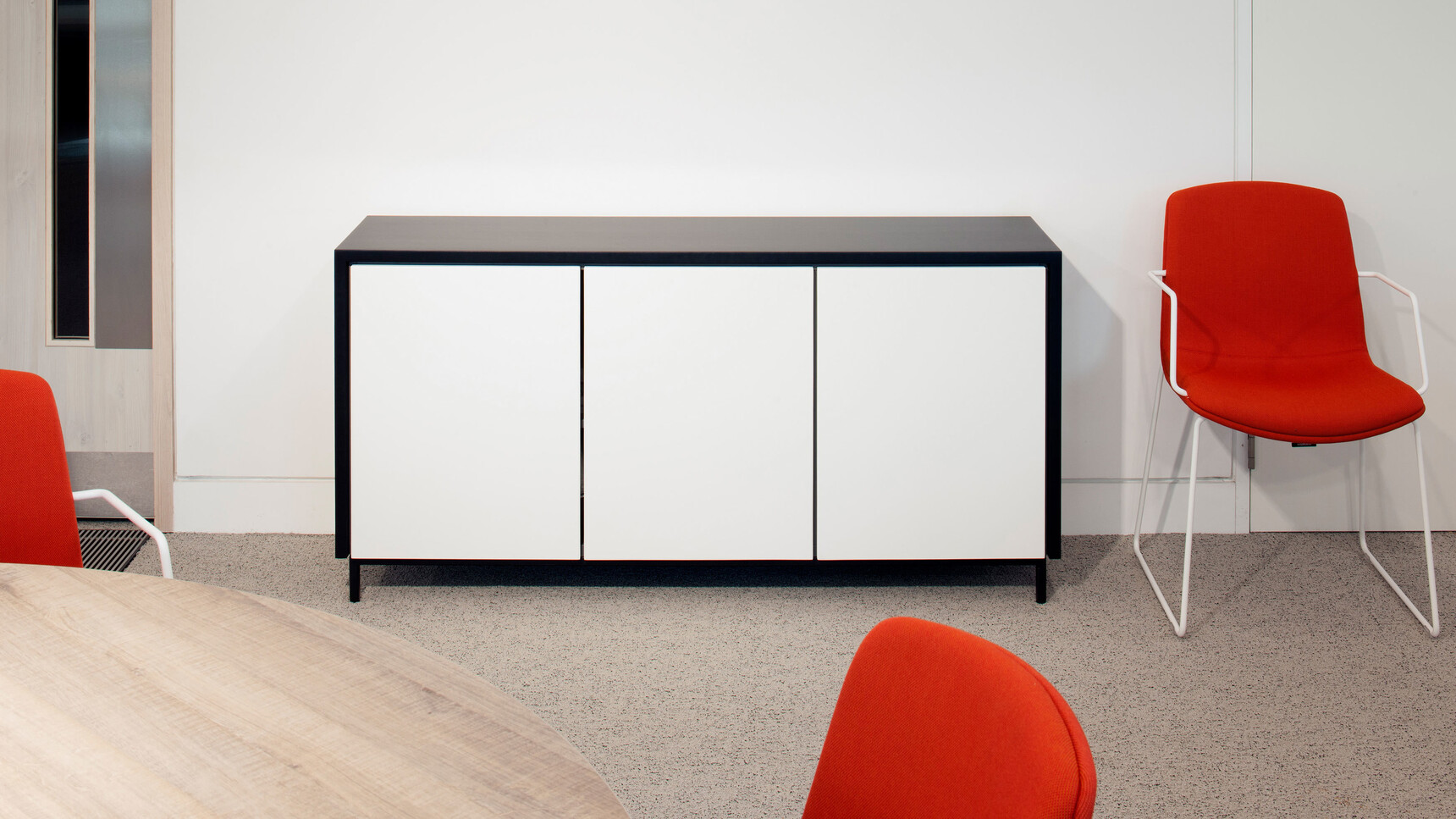 Orangebox Vari Credenza Steel Base In Office Setting