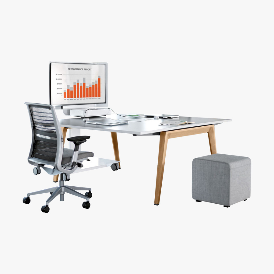 Steelcase B Free Back to Back Bench Desk