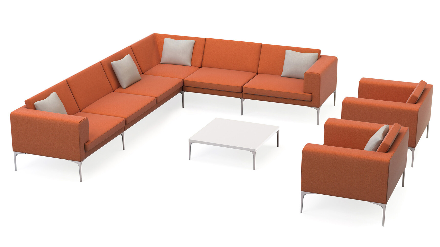 Orangebox Vale Single Seater Armchairs Orange Upholstery Family Image