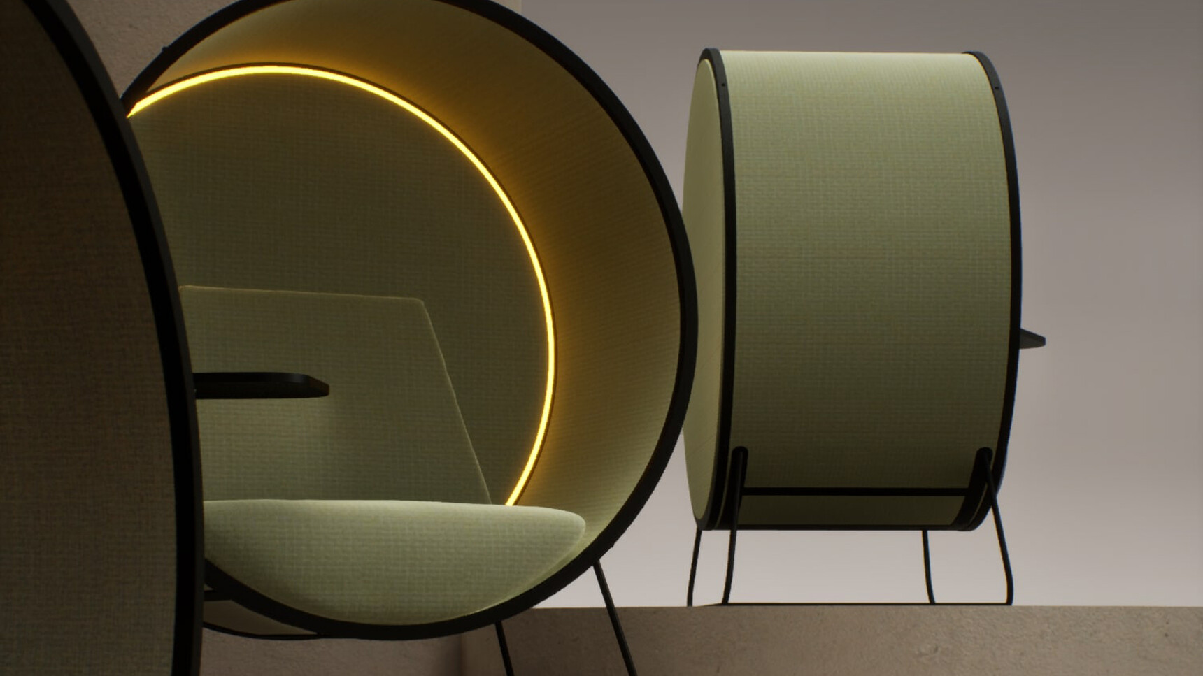 Connection Kuppel Single Seater Work Booths Green Finish Family Image