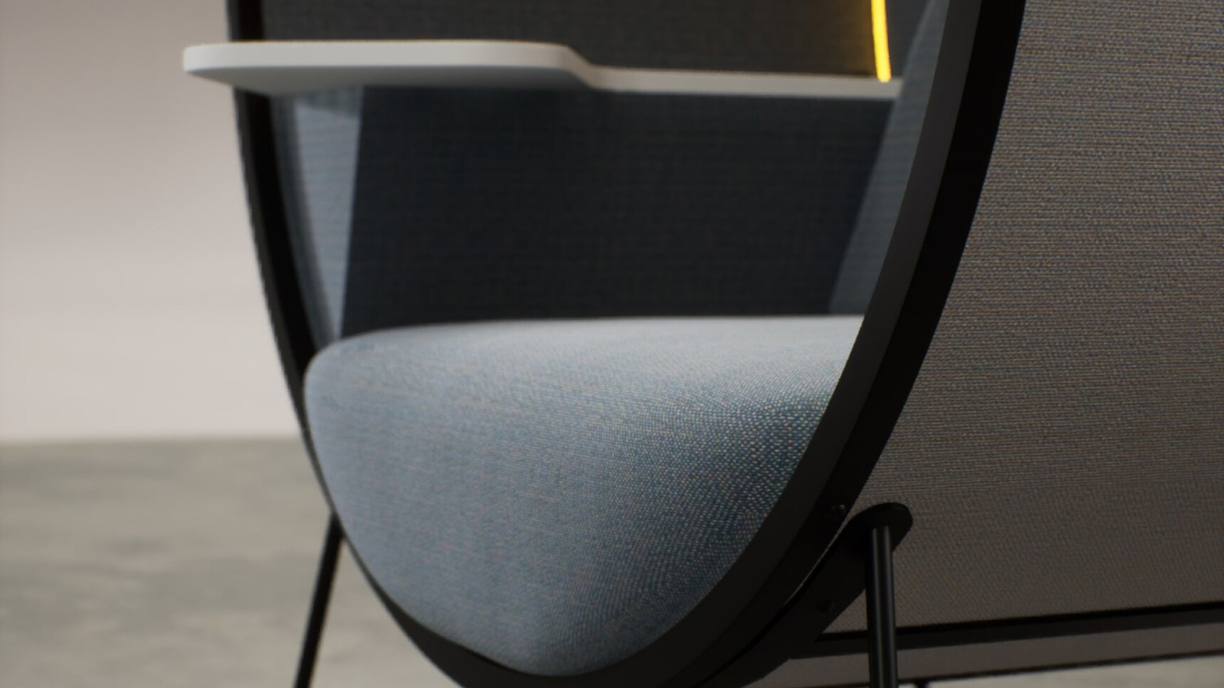 Connection Kuppel Single Seater Work Booth Grey Upholstery White Table Family Image