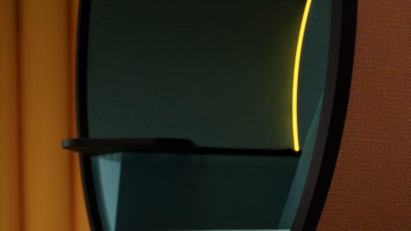 Connection Kuppel Single Seater Work Booth Orange Upholstery Detail Image