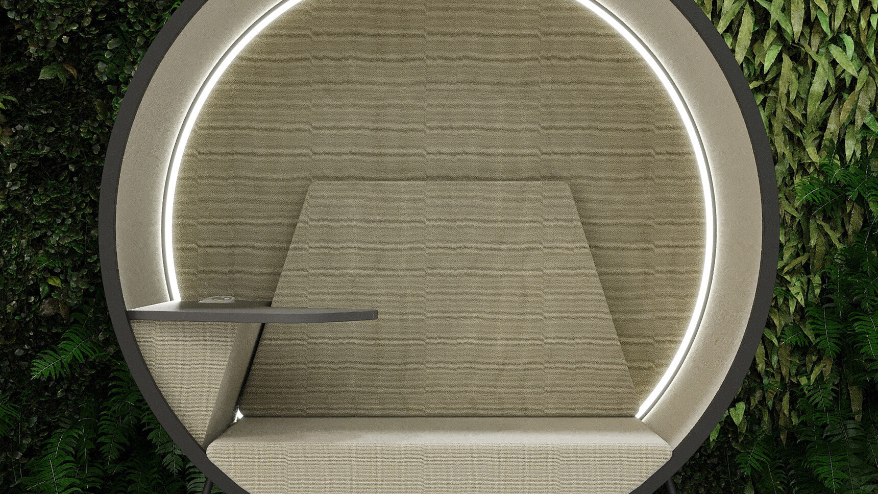 Connection Kuppel Single Seater Work Booth With Power White LED Strip Family Image