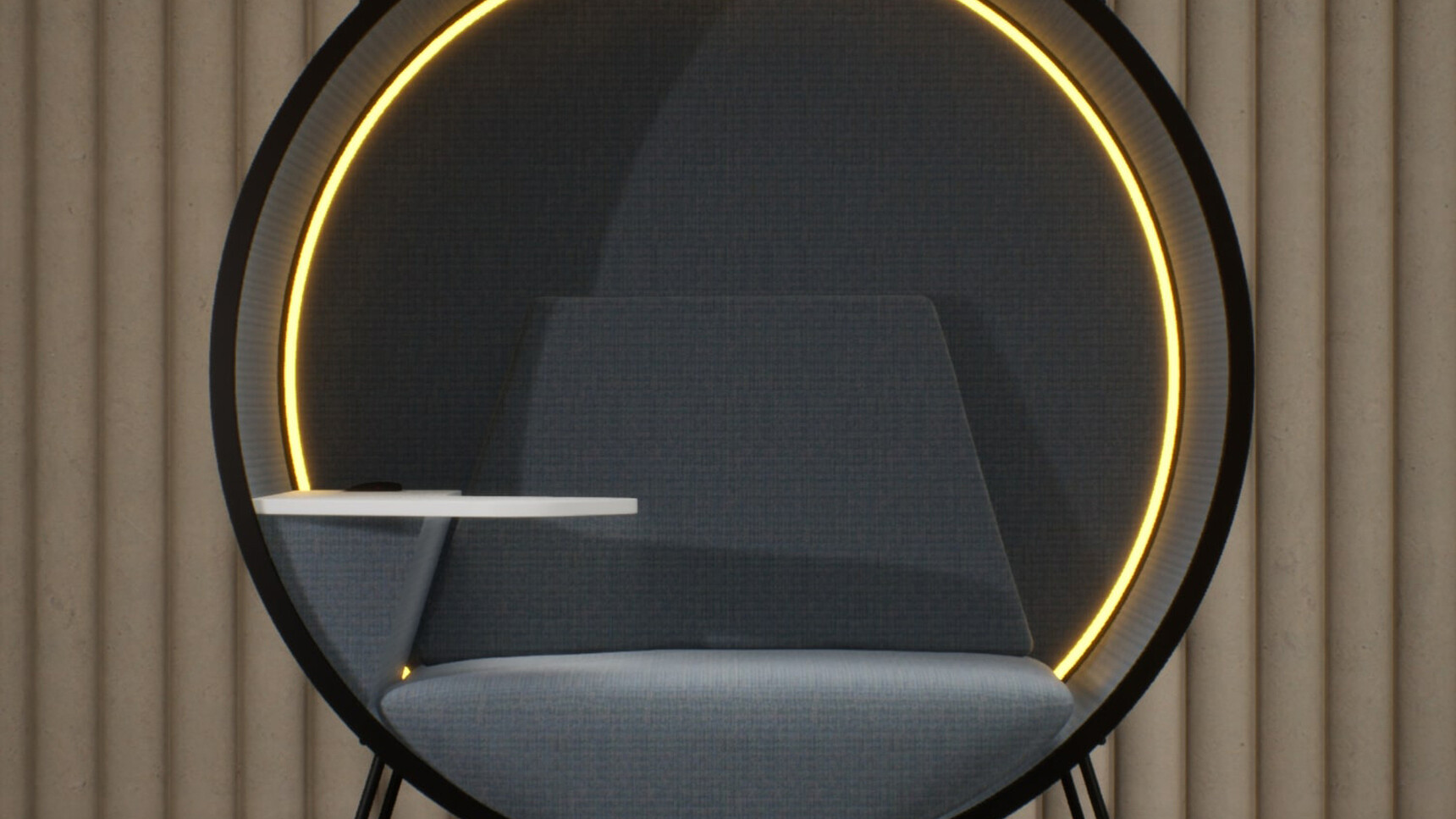 Connection Kuppel Single Seater Work Booth With Power Yellow LED Strip Family Image