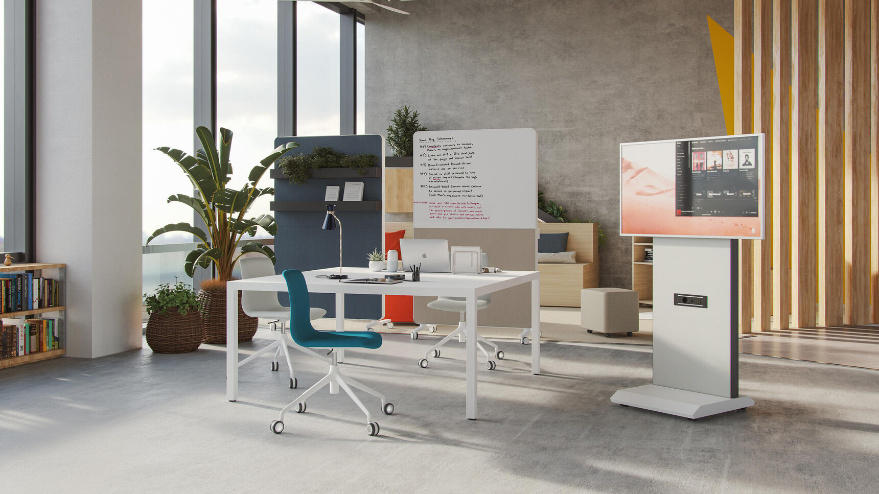 Actiu Caddy 500 Panels With Table In Office Setting