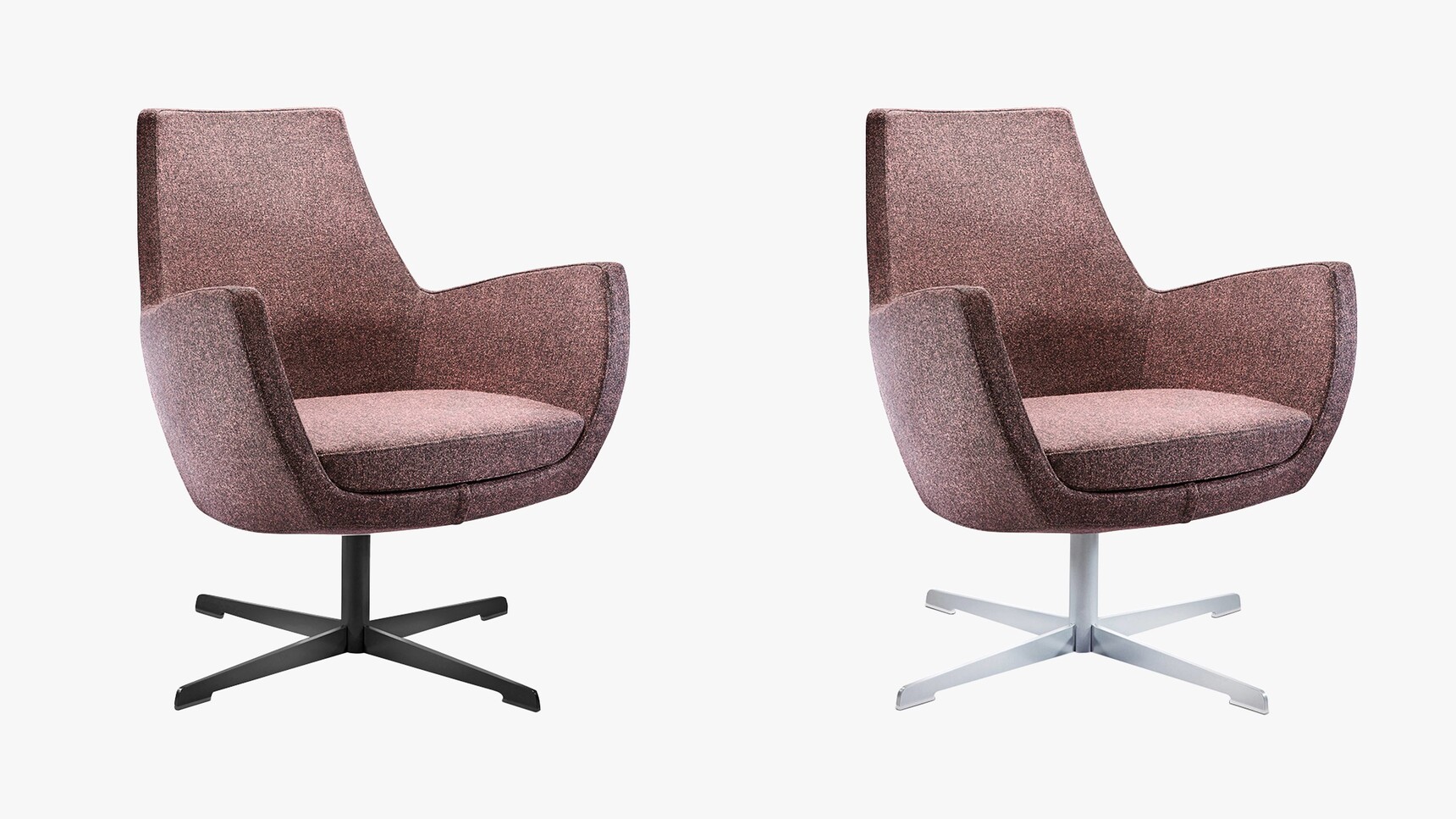 Connection Mae Medium Back Lounge Armchair With Metal Base Family Image