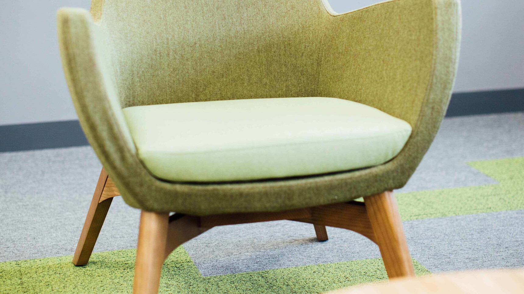 Connection Mae High Back Lounge Armchair With Four Leg Base With Sofa Detail Image