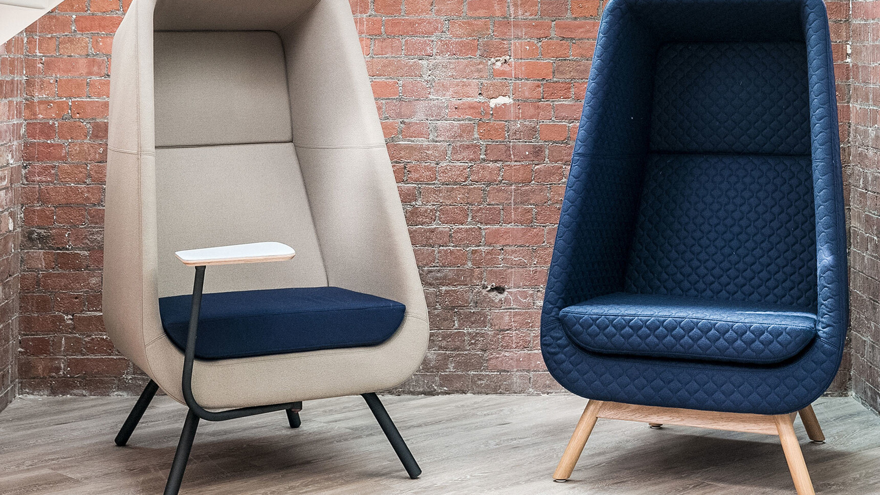 Connection Muse With Metal and Wood Base In Office Setting