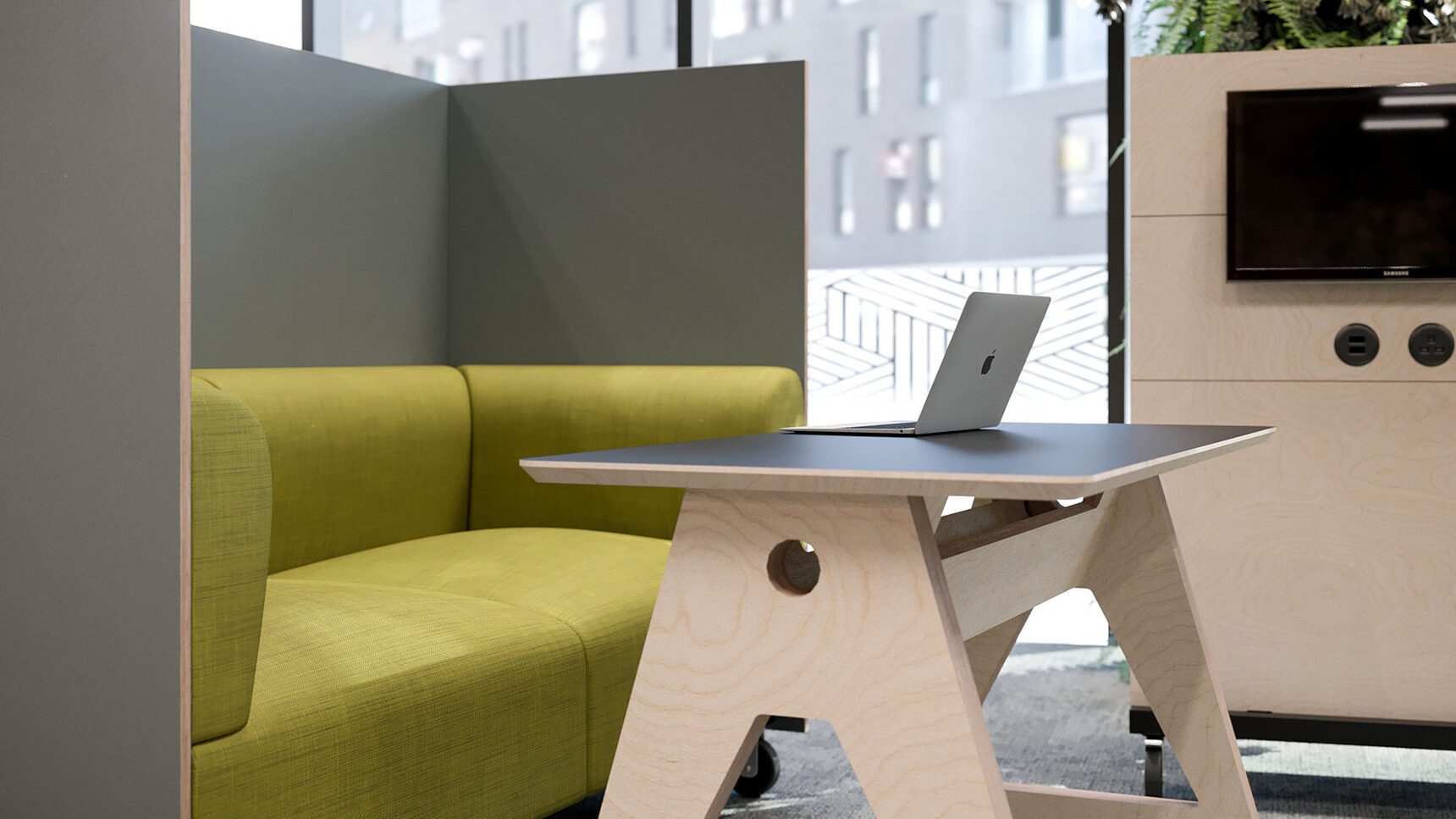 Connection Nomad High Back Booth Sofa On Castors Detail Image