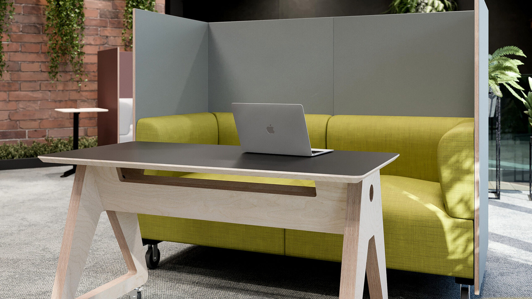 Connection Nomad High Back Booth Sofa On Castors Family Image