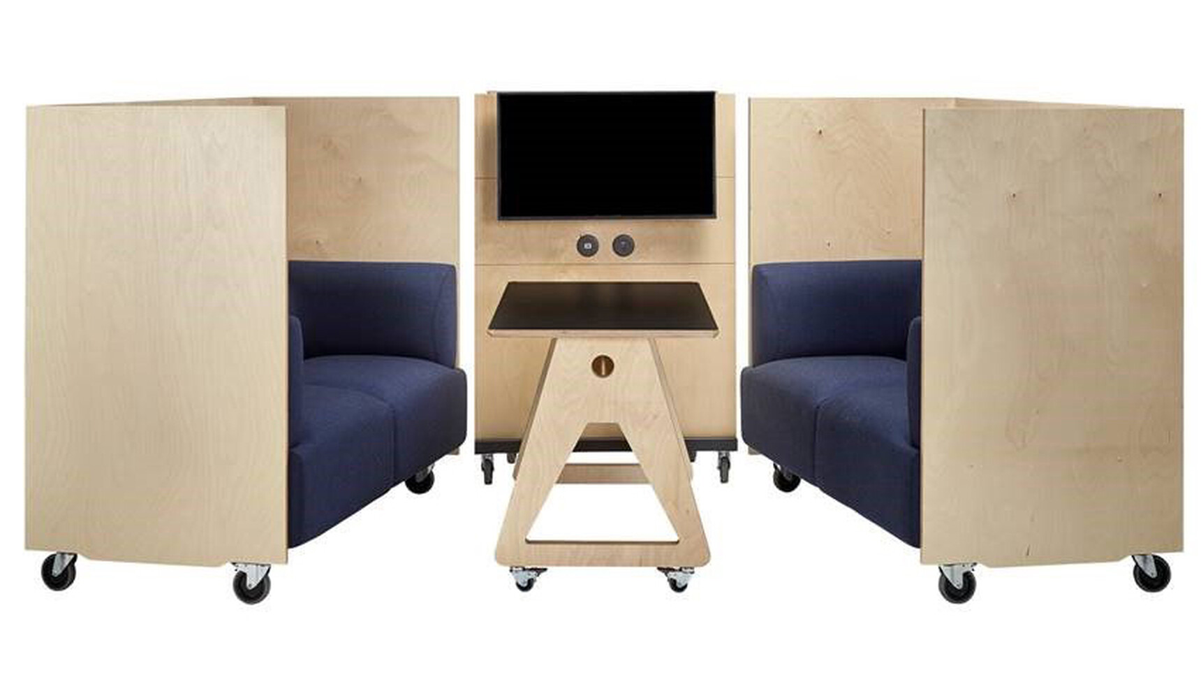 Connection Nomad Media Unit With Sofas White Background