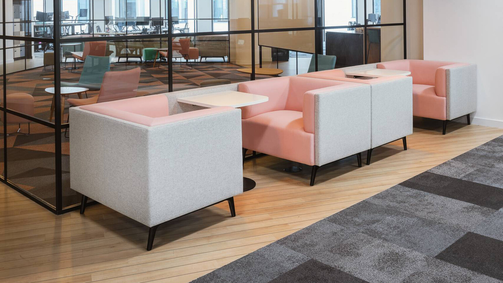 Connection Tryst Open Ended Low Back Media Booths In Office Setting