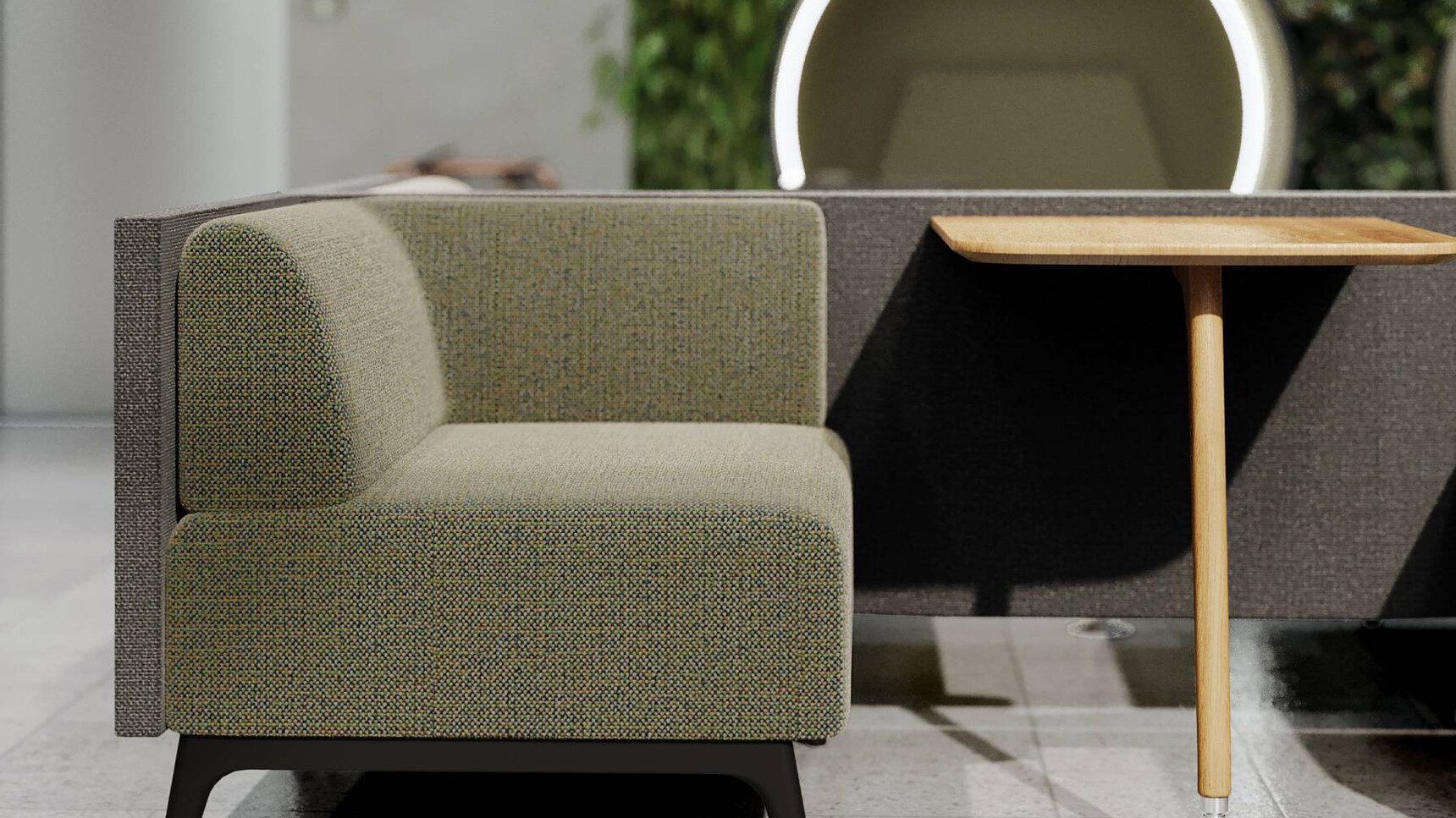 Connection Tryst Open Ended Low Back Media Booth Family Image