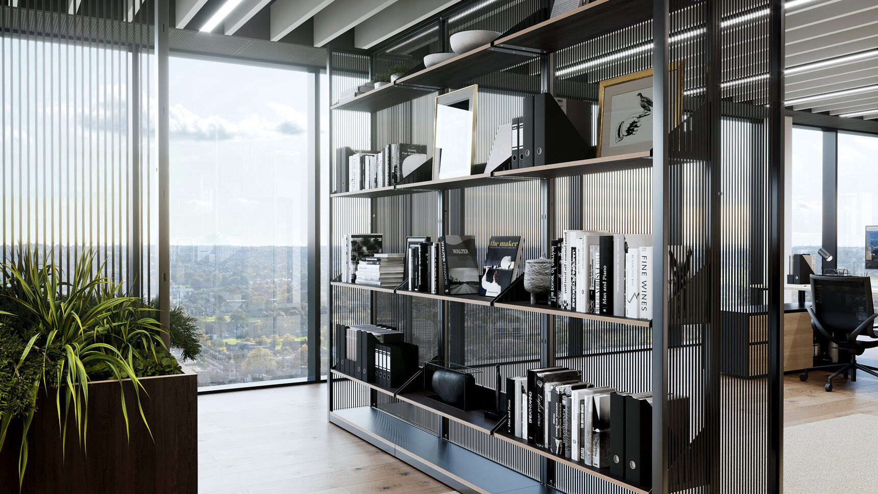 Connection Harp Division Space Divider In Office Setting