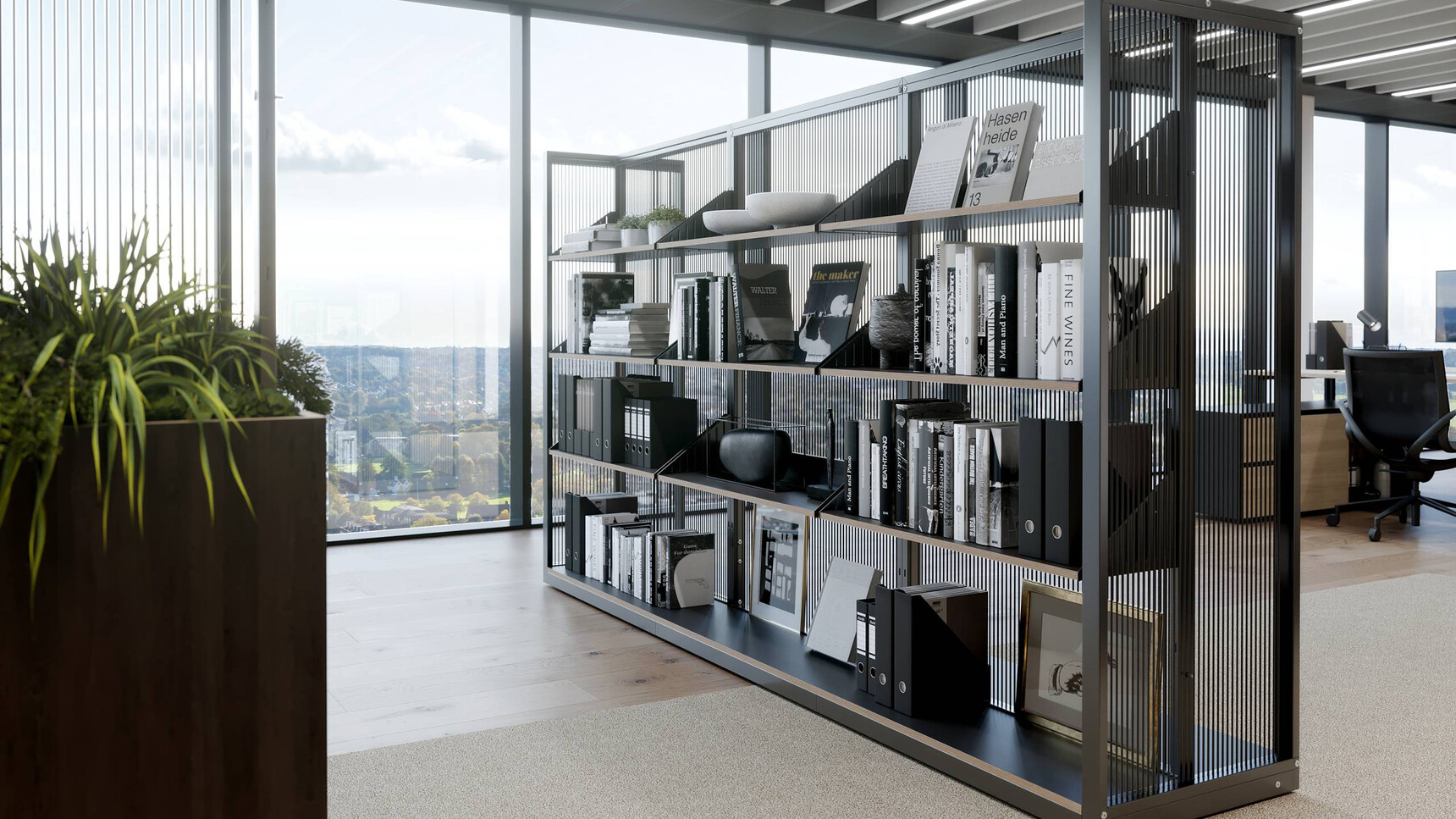 Connection Harp Division Space Divider In Office Environment