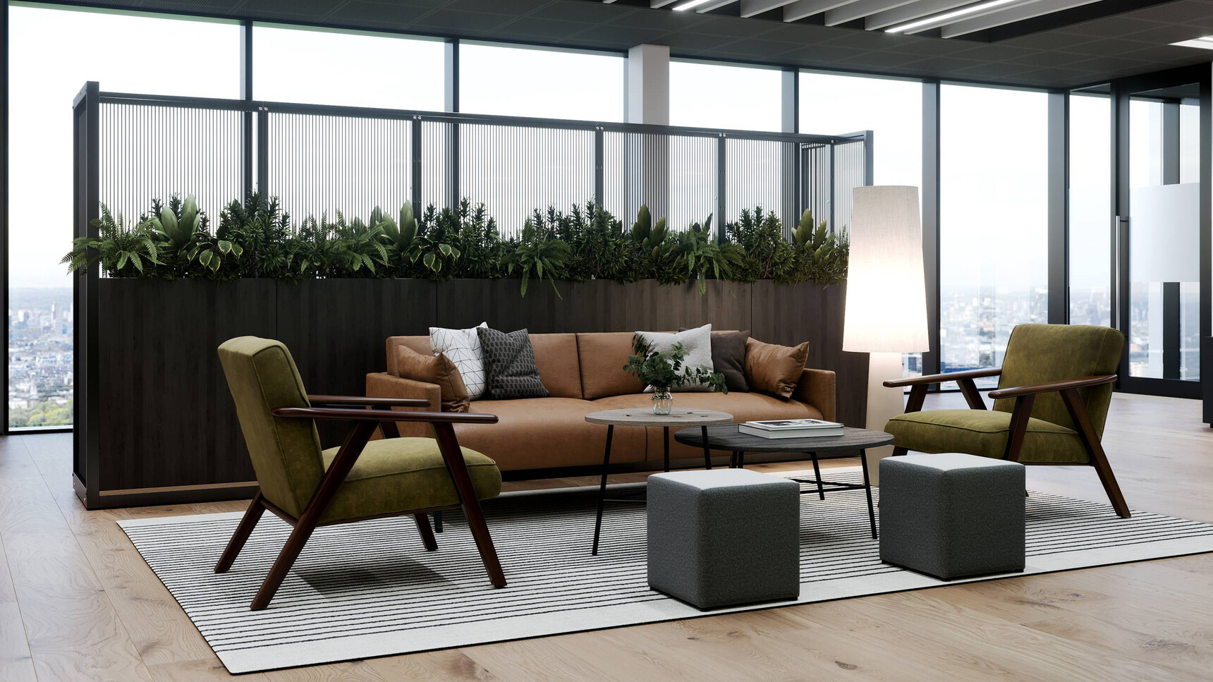 Connection Harp Socialise Space Divider In Office Setting