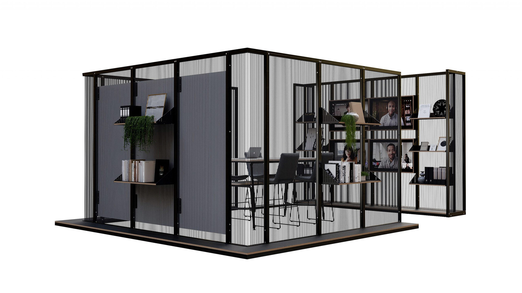 Connection Harp Meeting Space Divider Rear Quarter Family Image