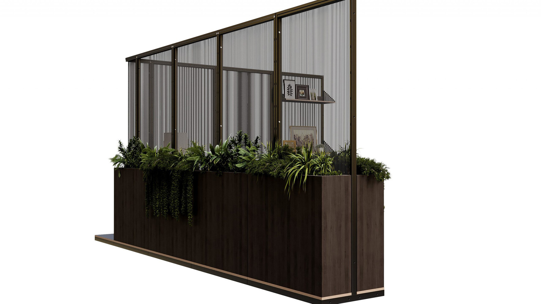 Connection Harp Lounge Space Divider Rear Quarter Angle On White Background