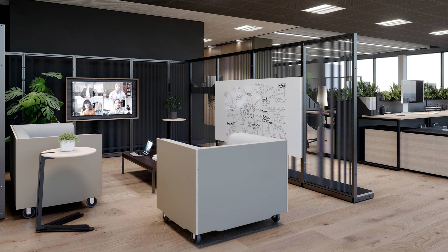 Connection Harp Lounge Space Divider In Office Environment