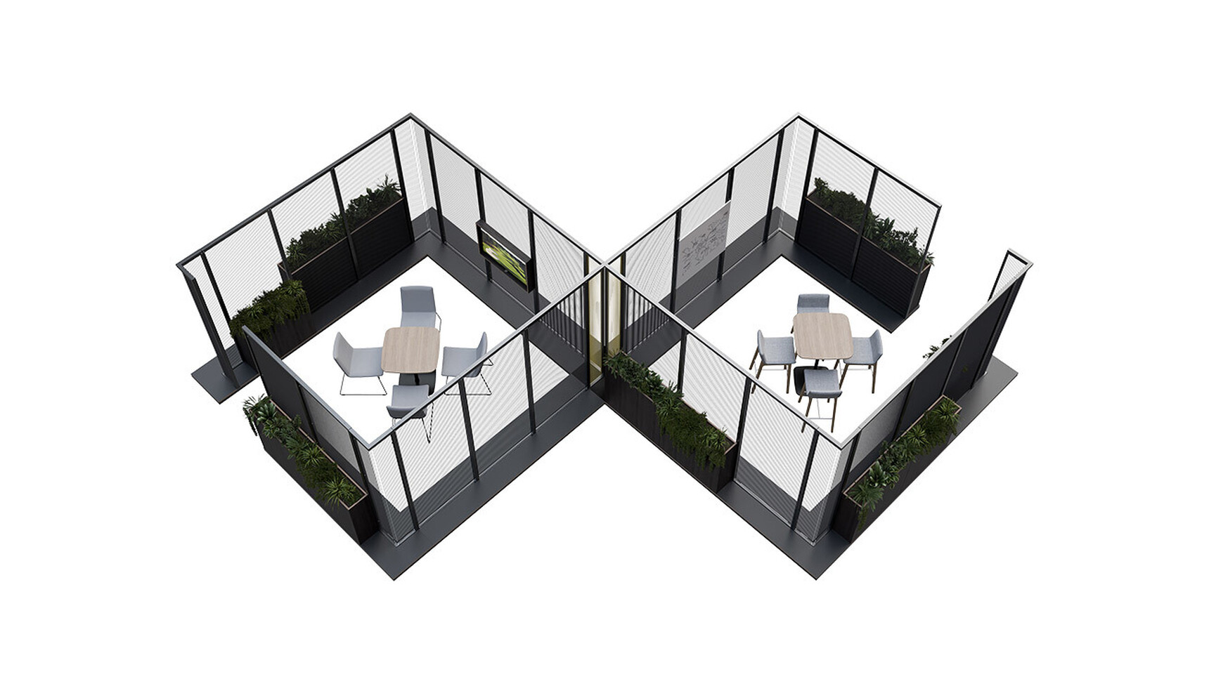 Connection Harp Cross Cut-Out Space Divider White Background Family Image