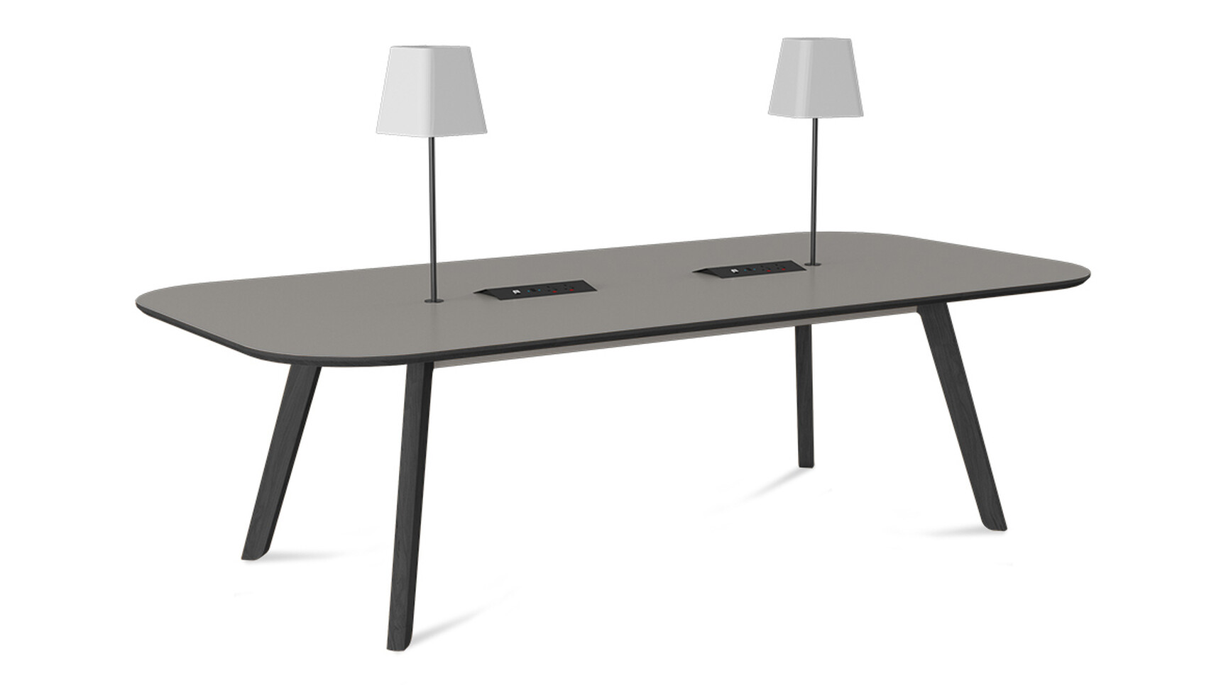 Connection Co. Table Square Ended Meeting Table With Power And Lights Cutouts Family Image