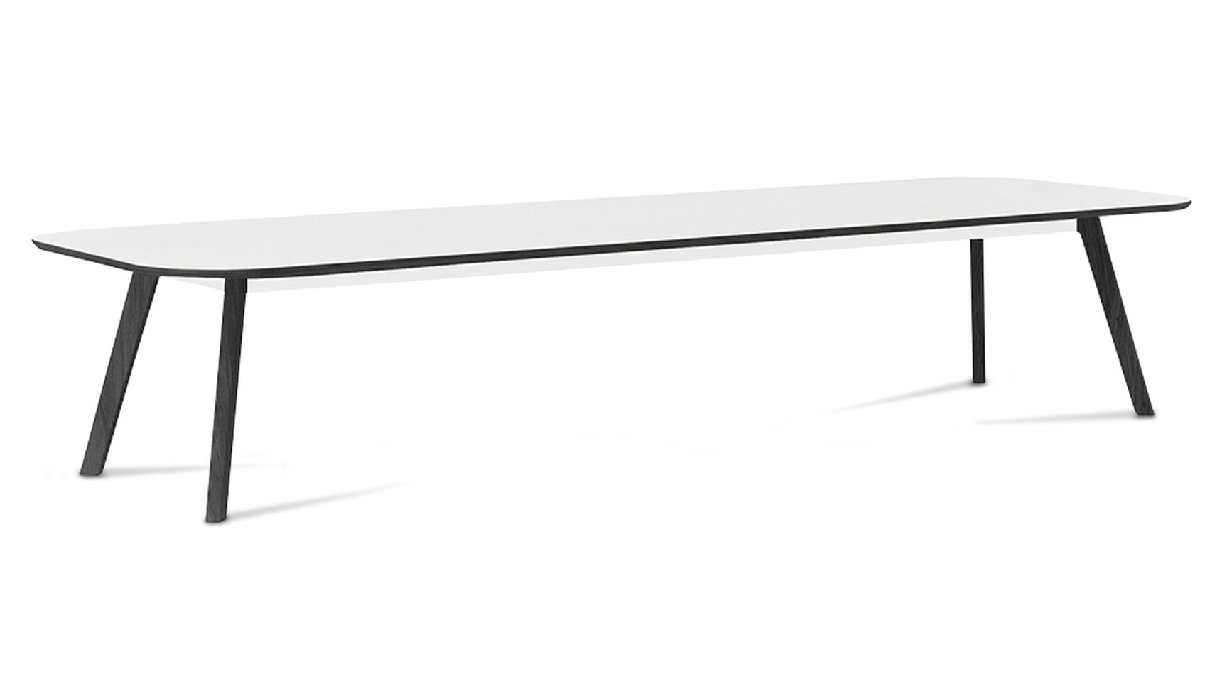 Connection Co. Table Square Ended Meeting Table With Plain Top Black Legs Family Image