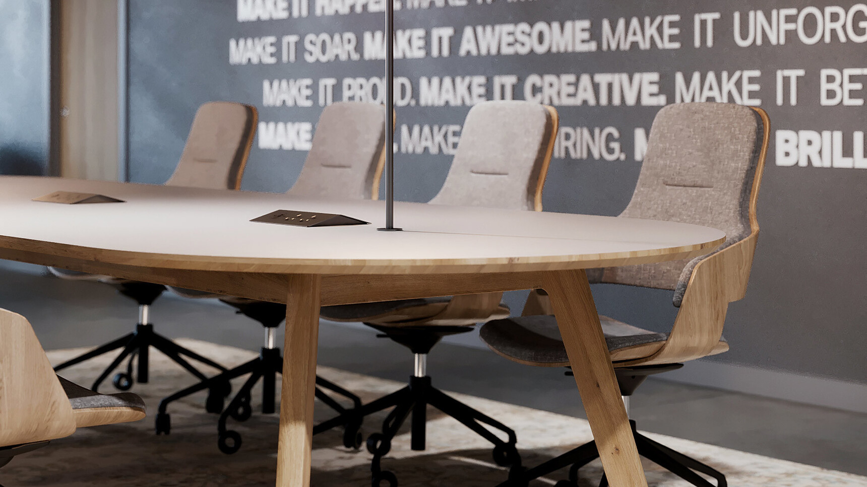 Connection Co. Table D Ended Meeting Table Detail Image