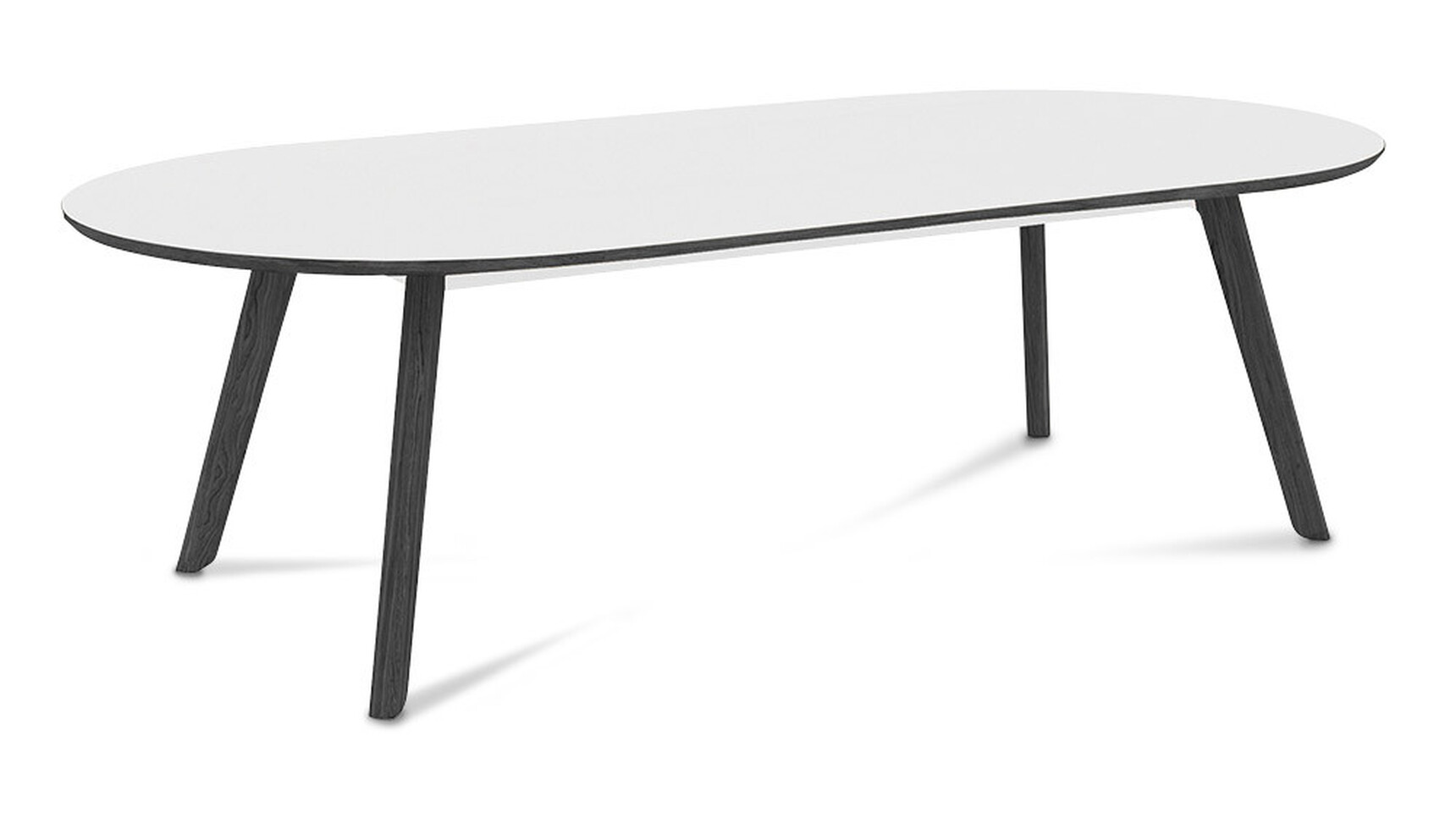 Connection Co. Table D Ended Meeting Table Black Stained Oak Legs Family Image