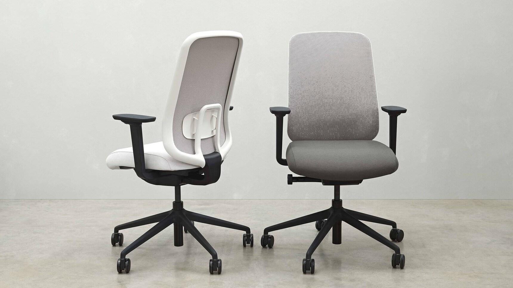 Boss Design Sia Mesh Back Office Chairs Fizz Seaqual Knitted Oyster White Black Base Family Image