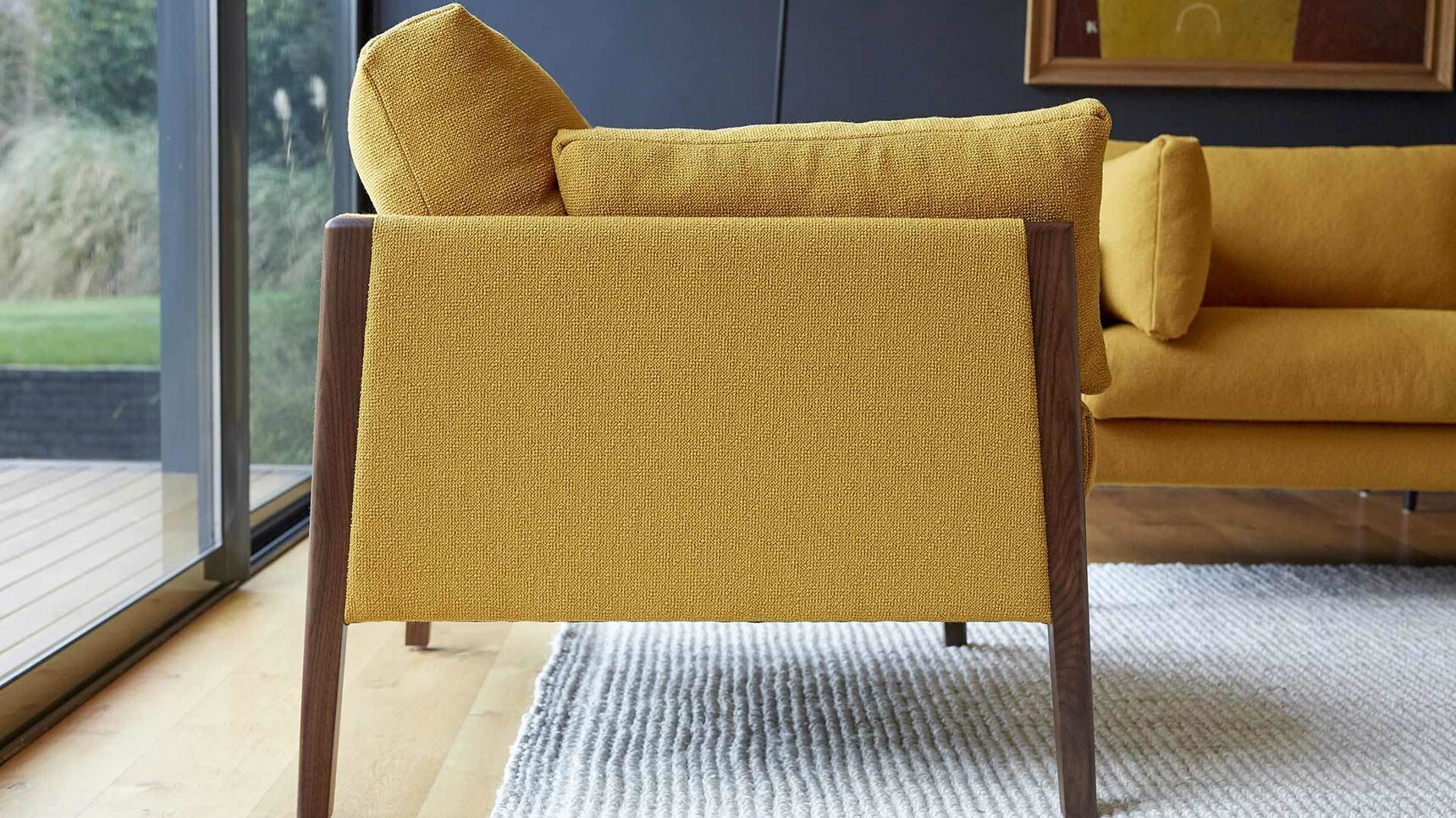 Boss Design Bodie Armchair Yellow Upholstery With Sofa Family Image